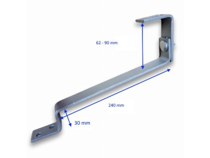 FVE univerzální střešní hák "Bobrovka" s regulací 300 mm 30x5, 1.4016 – 24365.cz