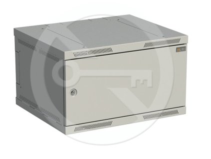 Rozvaděč nástěnný SENSA 6U 500mm, dveře plech, RAL 7035, SENSA-6U-65-21-G – 24365.cz