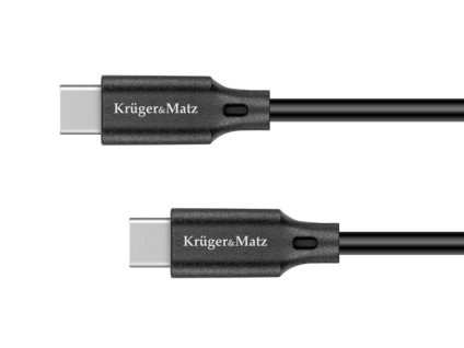 Kabel USB Kruger&Matz KM1260 USB-C / USB-C 100W 1m černý – 24365.cz