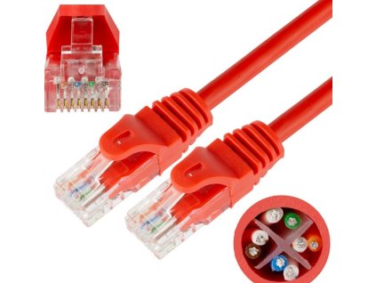 UTP Patch Kabel Neku 2x RJ45 CAT6 0,5m, červený – 24365.cz