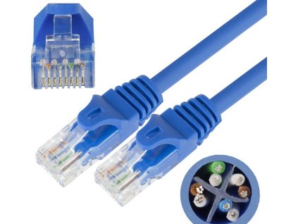UTP Patch Kabel Neku 2x RJ45 CAT6 0,5m, modrý – 24365.cz