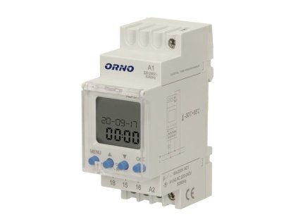Elektronický Astronomický časový spínač na DIN lištu ORNO OR-PRE-450 – 24365.cz