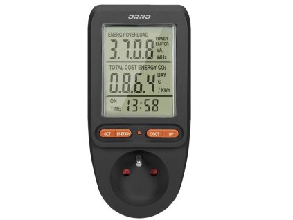 ORNO OR-WAT-435B měřič spotřeby elektrické energie wattmetr, černá – 24365.cz
