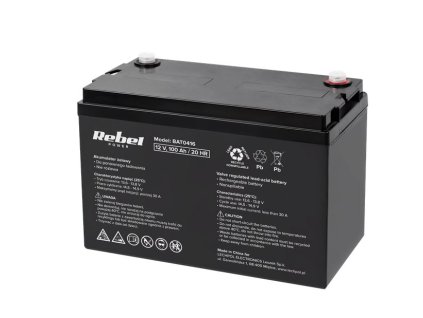 Baterie olověná 12V / 100Ah REBEL BAT0416 gelový akumulátor – 24365.cz
