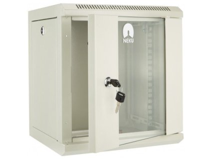 RACK skříň závěsná NEKU TS 10" 6U 300mm, sv. šedá – 24365.cz