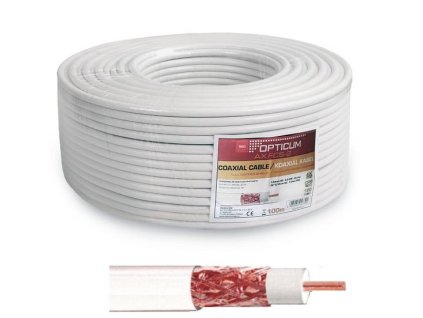Koaxiální kabel RG6 OPTICUM AX FCS-2 120dB/100m, 7mm, celoměděný – 24365.cz