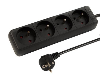 Prodlužovací kabel bez vypínače BLOW 98-064, 4zásuvky 3m, 3x1,5, černá – 24365.cz