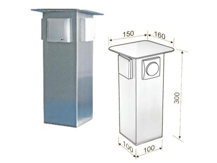 MCJ Nerezový zahradní sloupek, 3 zásuvky 230V/50Hz, IP44, 30 cm – 24365.cz