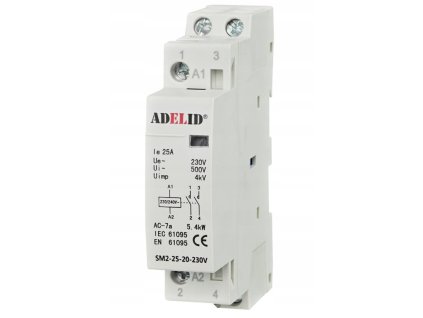 Adelid SM2 25-20-230V Modulární stykač 25-20 230V 25A 2Z 1fázový 2NO – 24365.cz