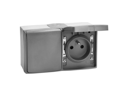 Zásuvka 2x 2P+E Orno AQUATIC PRO IP54 OR-OE-7406-GR šedá – 24365.cz