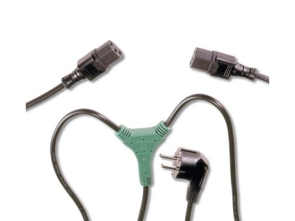 Napájecí počítačový kabel síťový 230V, Y-kabel přívodní M-2x F, 1,2m – 24365.cz