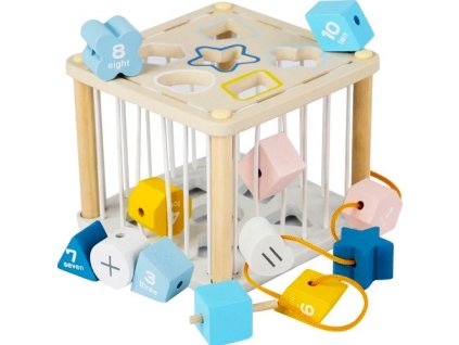 Montessori dřevěná vkládací kostka Kruzzel 22885 – 24365.cz