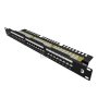 Patch panel Solarix 24 x RJ45 CAT5E UTP s vyvazovací lištou 1U SX24L-5E-UTP-BK-N – 24365.cz