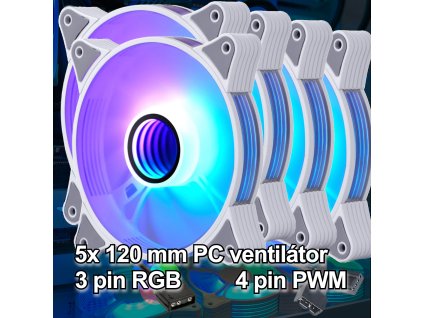 Ventilátor do PC 120mm, 5V 3 pin aRGB, PWM 4pin