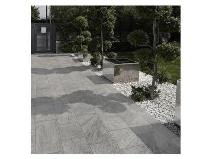 Šedá dlažba na terasu Del Conca Quartz Grey 40x80 (tl.18mm)