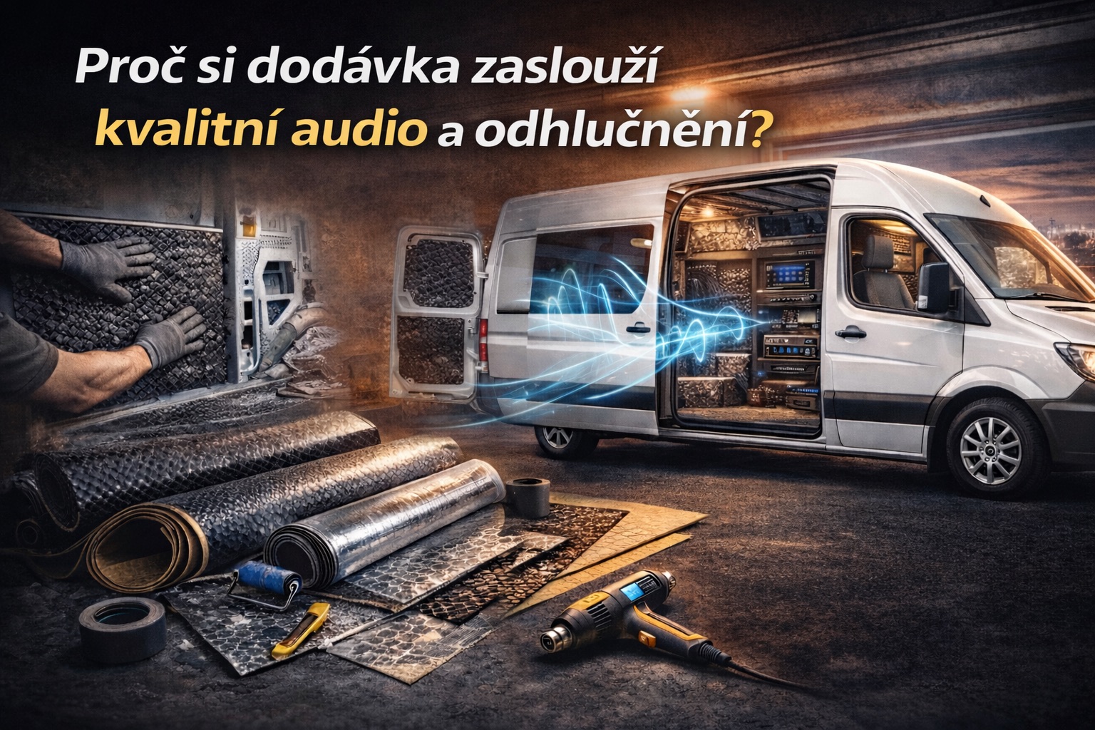 Proč si dodávka zaslouží kvalitní audio a odhlučnění víc než osobní vůz?