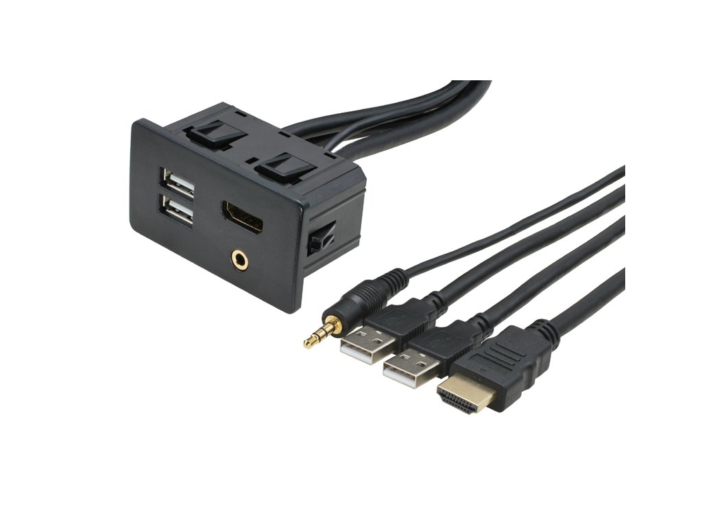 Univerzální USB / AUX / HDMI konektory a propojovací kabely