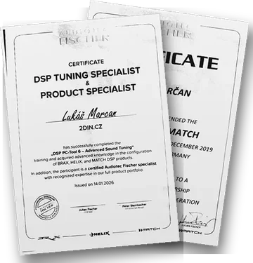 Certifikáty ze školení Audiotec Fischer