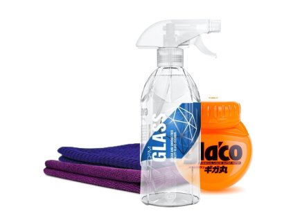 SADA TEKUTÝCH STĚRAČŮ A ČISTIČE OKEN AUTOMOBILU