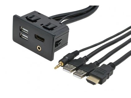 144074 2 hdmi 2x usb jack zasuvka s kabelem