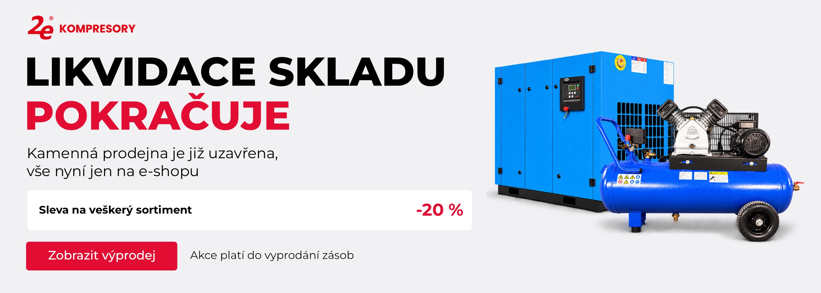 Likvidace skladu pokračuje – sleva 20 % na veškerý sortiment