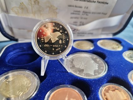 2 euro Taliansko - Zjednotenie Talianska (Proof set) (Papierový obal použitý)