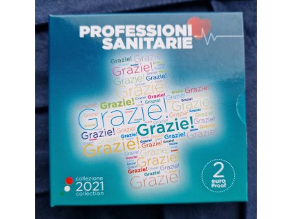 2 euro Taliansko 2021 - Zdravotníci Grazie (Proof)