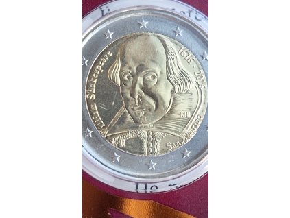 2 euro San Maríno 2016 - Shakespeare (BU karta)