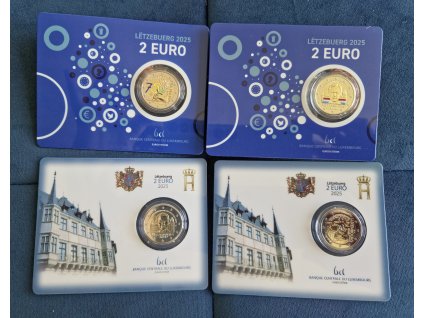 2 euro Luxembursko 2025 - Schumanova deklarácia + Henrich (4x BU karta)