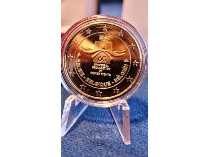 2 euro Belgicko 2008 - Ľudské práva (Proof)