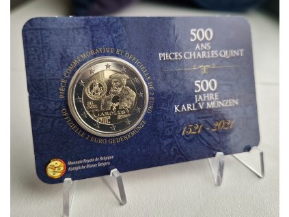 2 euro Belgicko 2021 - Karol V. (BU karta)