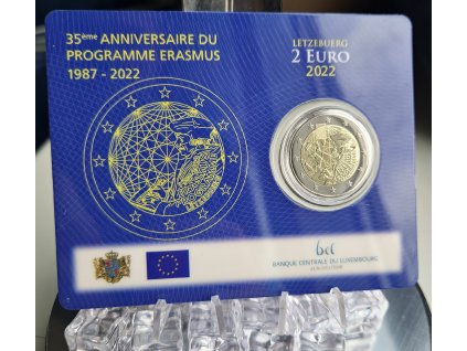 2 euro Luxembursko 2022 - Erazmus (BU karta - znak roh a štvorec)
