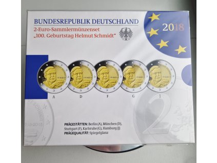 2 euro Nemecko 2018 - Helmut Schmidt (Proof)