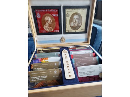 2 euro San Maríno - drevená krabica na BU karty