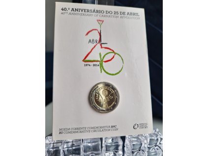 2 euro Portugalsko 2014 - Aprílová revolúcia (BU karta)