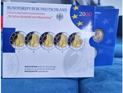 2 euro Nemecko 2020 - 50. výročie varšavského pokľaknutia Willyho Brandta (Proof)