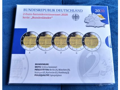 2 euro Nemecko 2020 - Brandenbursko (Proof)