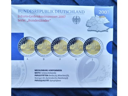 2 euro Nemecko 2007 - Maklenbursko - Predpomoransko (Proof)