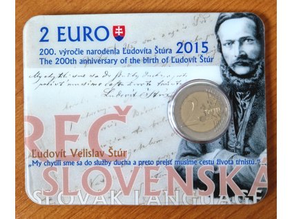 2 euro Slovensko 2015 - Ľudovít Štúr (BU karta)