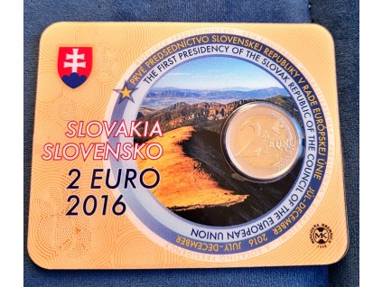 2 euro Slovensko 2016 - Prvé predsedníctvo SR v Rade EÚ (BU karta)