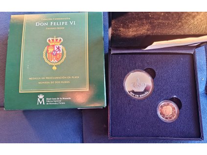 2 euro Španielsko 2014 - Zmena na tróne (Proof so striebornou medailou)