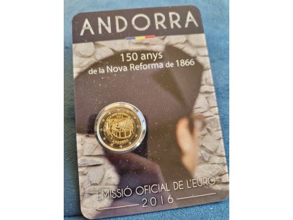 2 euro Andorra 2016 - 150 rokov Novej reformy z roku 1866 (BU karta)