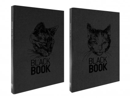 Zápisník A6 BLACK BOOK CATS černý (2ks)