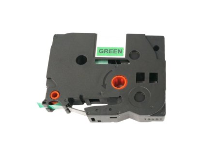 15690081 paska brother tze 735 12 mm x 8 m zelena bily tisk kompatibilni