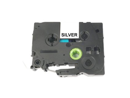 15690084 paska brother tze 931 12 mm x 8 m stribrna cerny tisk kompatibilni