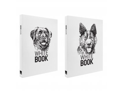 10222 zapisnik a5 white book dogs bily 2ks