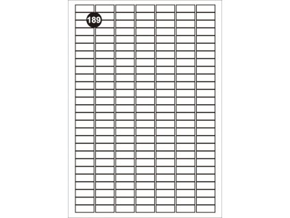 11418902 samolepici etikety 25 4x10 mm a4 bile foprint baleni 100 listu