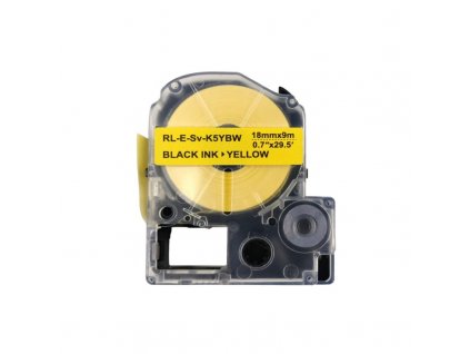 Páska - EPSON LK-5YBW, C53S655010 - 18 mm x 9 m žlutá - černý tisk - extrémně lepivá - kompatibilní