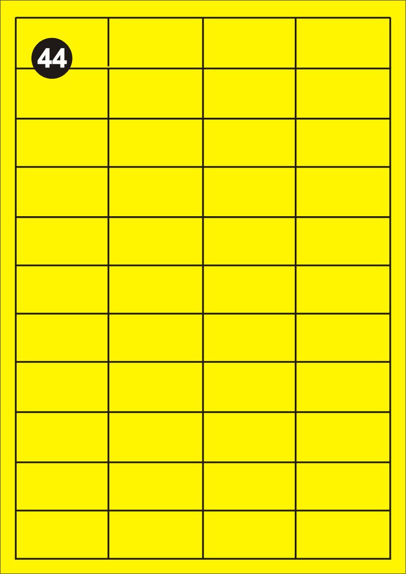 FOPRINT Samolepící etikety 48,5x25,4 mm, A4 - žluté (balení 20 listů)
