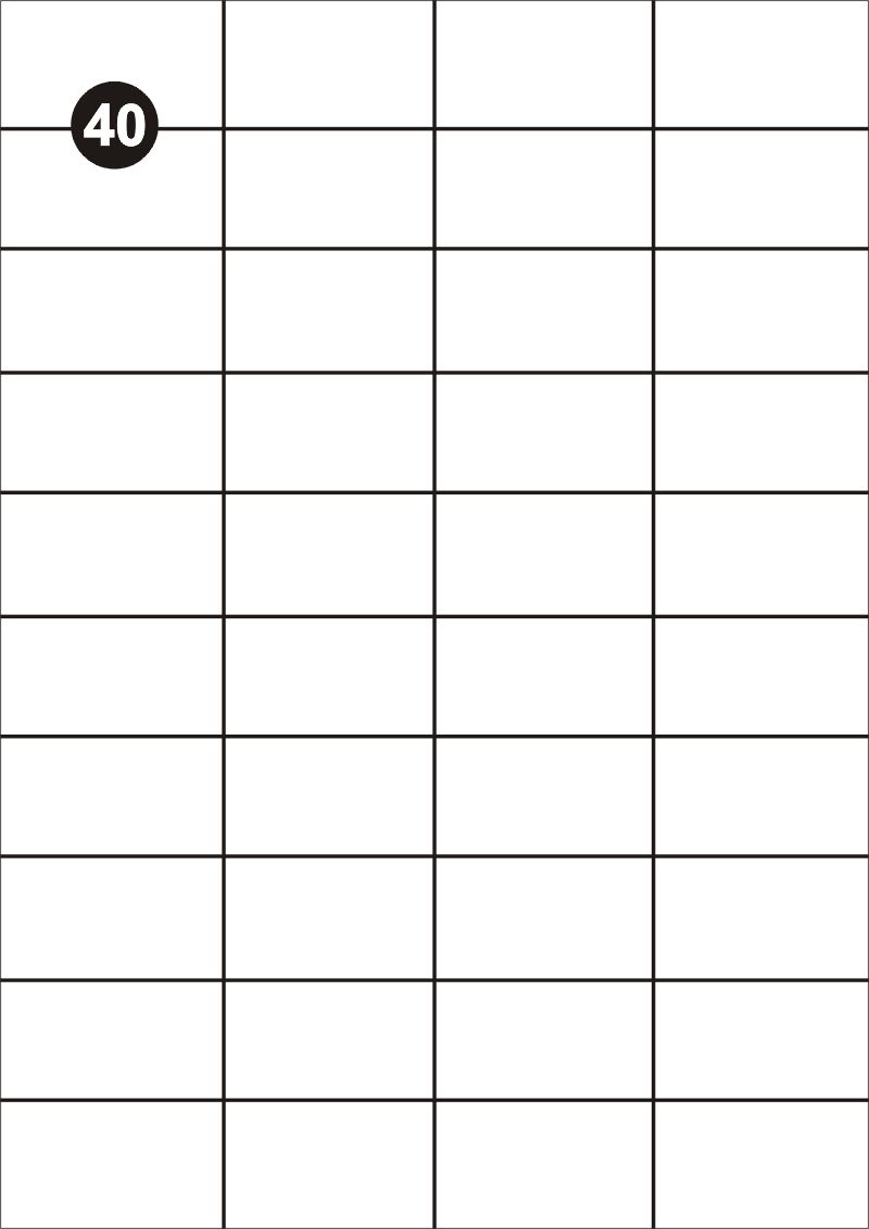 FOPRINT Samolepící etikety 52,5x29,7mm, A4 - bílé (balení 100 listů)